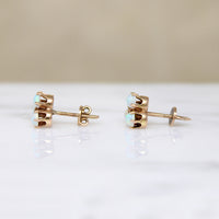 Bewitching Edwardian Opal & Rose Gold Stud Earrings