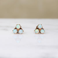 Bewitching Edwardian Opal & Rose Gold Stud Earrings