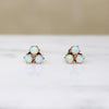 Bewitching Edwardian Opal & Rose Gold Stud Earrings