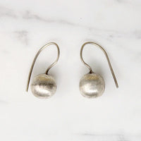 Mod Florentine Finish Sterling Ball Earrings