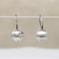 Mod Florentine Finish Sterling Ball Earrings