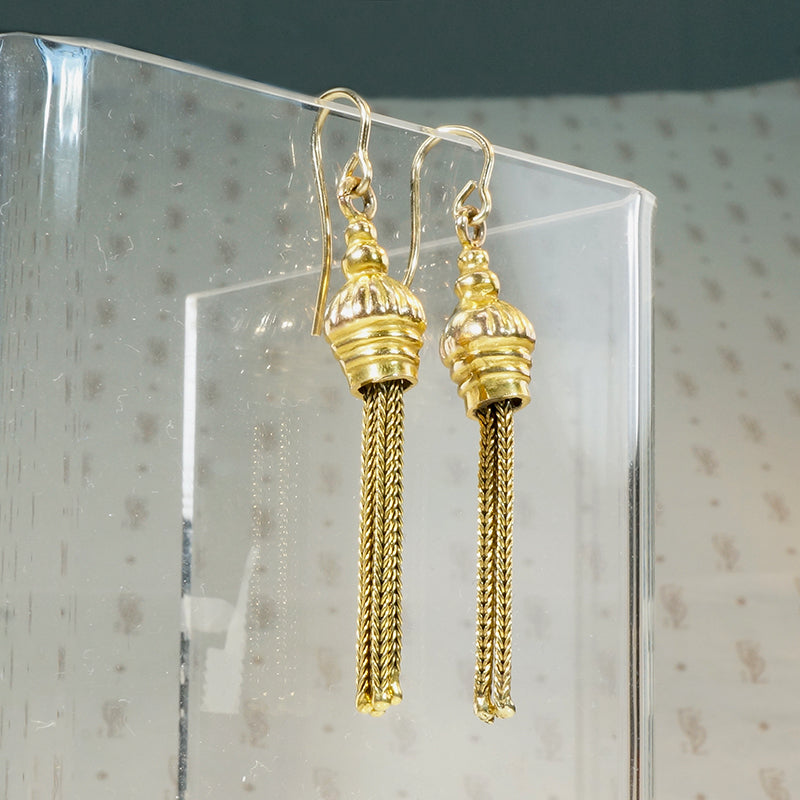 Alluring 15ct Gold Tassel Earrings