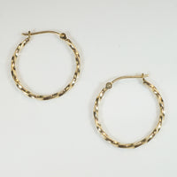 Lightweight Twisted 14k Gold Hoop Earrings