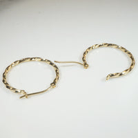 Lightweight Twisted 14k Gold Hoop Earrings
