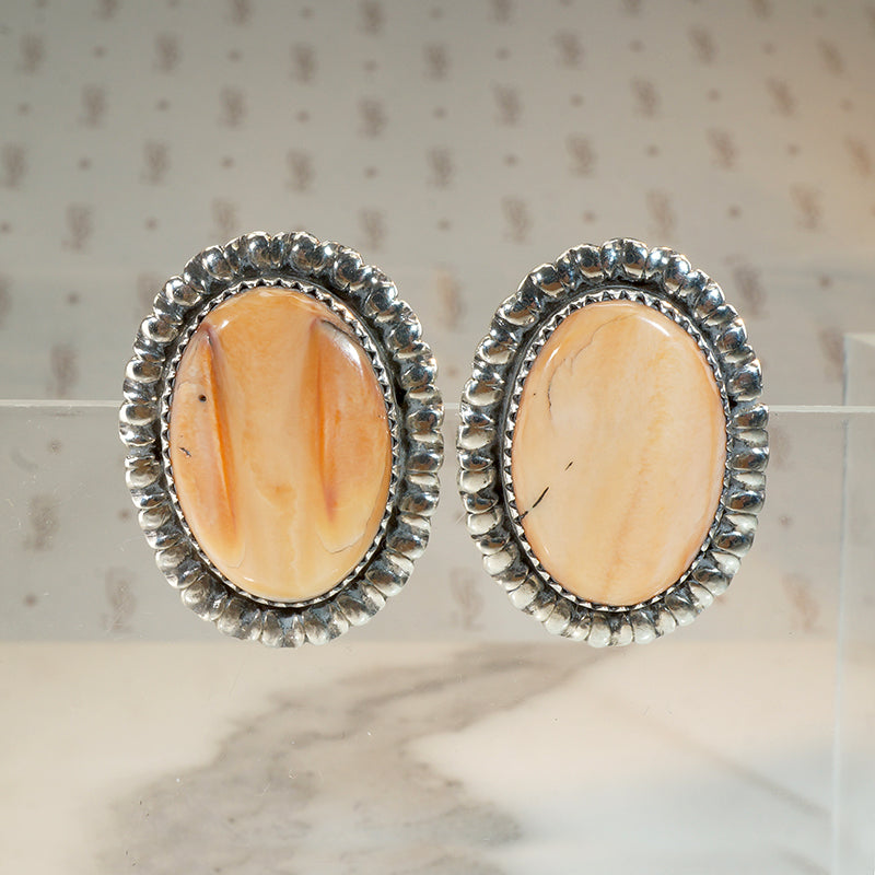 Dreamy Spiny Oyster & Sterling Stud Earrings