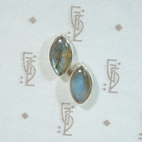 Iridescent Labradorite & Sterling Stud Earrings