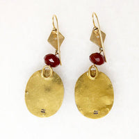 Carnelian Intaglio Drop Earrings with Diamond Accents