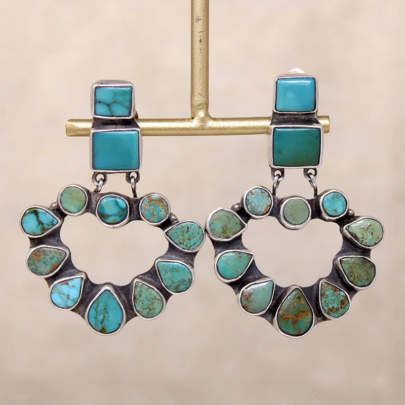 Gorgeous Turquoise & Sterling Silver Statement Earrings