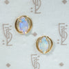 Petite Marquis-Shaped Opal & Gold Stud Earrings