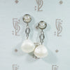 Perfect Edwardian Pearl & Platinum Earrings