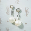 Perfect Edwardian Pearl & Platinum Earrings