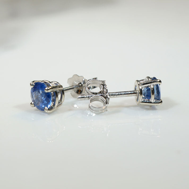 Breathtaking Cornflower Blue Sapphire Stud Earrings