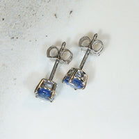 Breathtaking Cornflower Blue Sapphire Stud Earrings