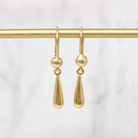 Glossy 14k Gold Pendulum Earrings