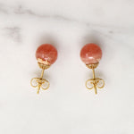 Sweet Pink Rhodochrosite Stud Earrings