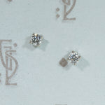 Tiny Diamonds in 14k White Gold Stud Earrings