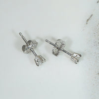 Tiny Diamonds in 14k White Gold Stud Earrings