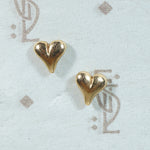 Adorable 14k Gold Heart Stud Earrings