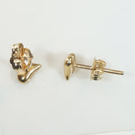 Adorable 14k Gold Heart Stud Earrings