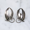 Hand Made Sterling Leaf Earrings by W. Depp