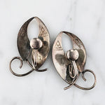 Hand Made Sterling Leaf Earrings by W. Depp