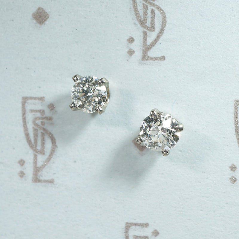 Flirtatious .80tcw Old European Cut Diamond Studs