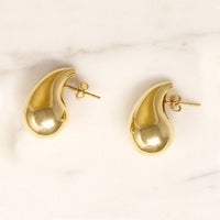 Small Modern Recycled 14k Gold Teardrop Earrings