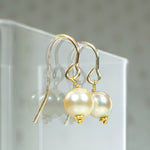 Delicate Pearl & 22k Gold Drop Earrings