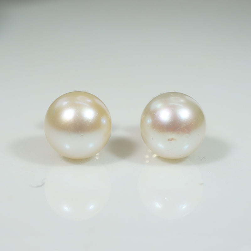 Glowing 7.3mm Pearls in 14k Gold Stud Earrings