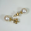 Luminous 7mm Pearls in Fancy Gold Stud Settings