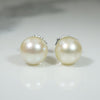 Lush 8.8mm Pearls in Fancy White Gold Stud Settings