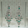 Elegant Rose Cut Diamond and Emerald Paste Earrings