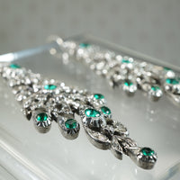 Stunning Rose Cut Diamond & Emerald Paste Earrings