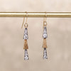 Two-Tone Gold & Diamond Slinky Retro Earrings