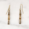 Two-Tone Gold & Diamond Slinky Retro Earrings