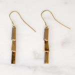 Two-Tone Gold & Diamond Slinky Retro Earrings