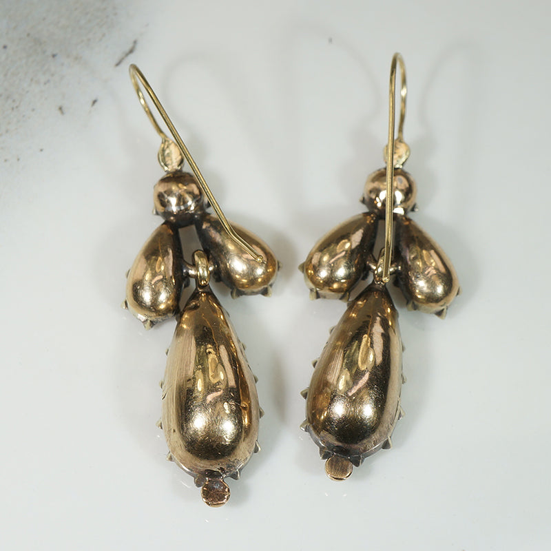 Show Stopping Precious Topaz Georgian Earrings