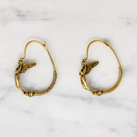 Ancient Greek Replica Silver Gilt Angel Hoops from MMA