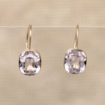 Chunky Cushion-Cut Crystals in 14k Gold Earrings
