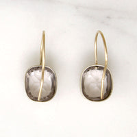 Chunky Cushion-Cut Crystals in 14k Gold Earrings