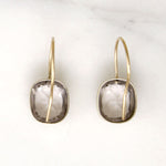 Chunky Cushion-Cut Crystals in 14k Gold Earrings