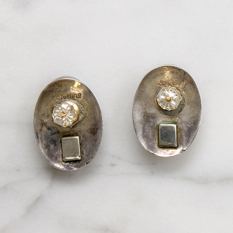 Colorful Inlay & Sterling Silver Stud Earrings