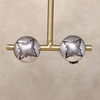 Sterling Silver Dome Earrings with Rocker Stamps
