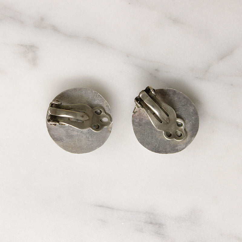 Sterling Silver Dome Earrings with Rocker Stamps
