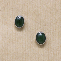 Nephrite Jade in Sterling Silver Stud Earrings