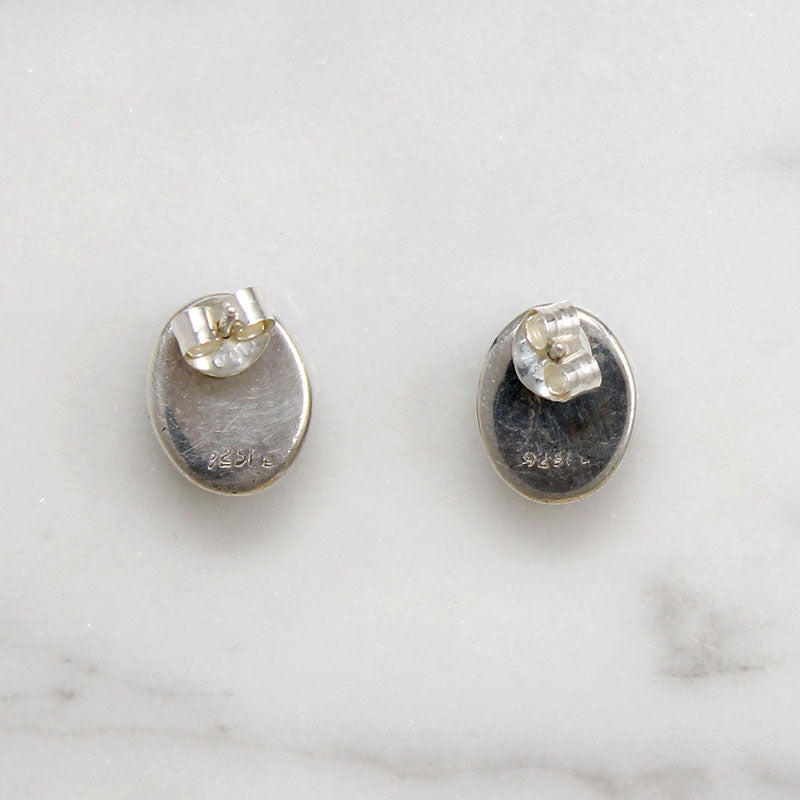 Nephrite Jade in Sterling Silver Stud Earrings
