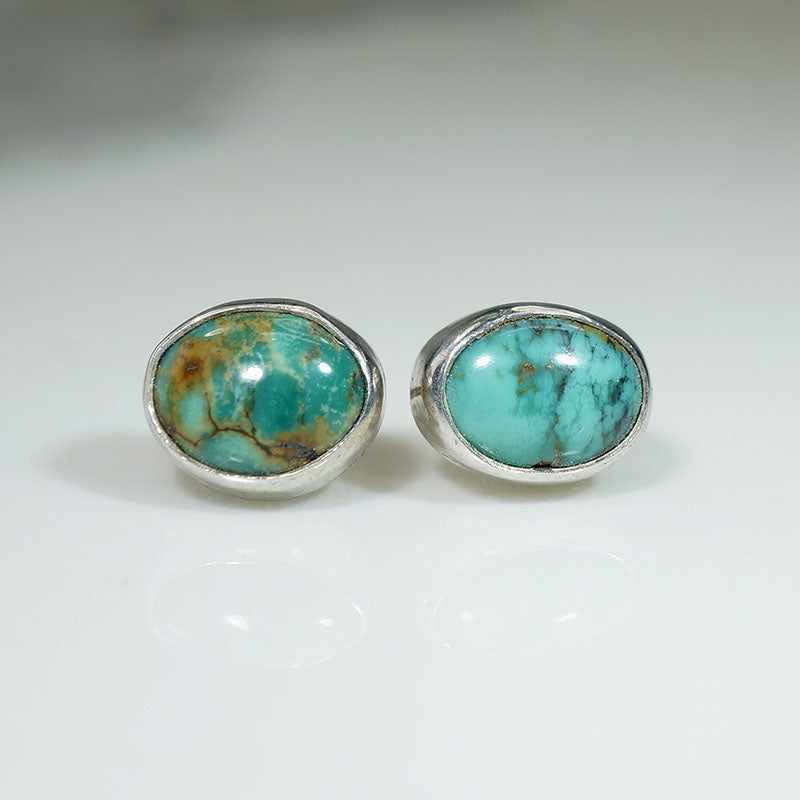 Vibrant Turquoise in Sterling Stud Earrings