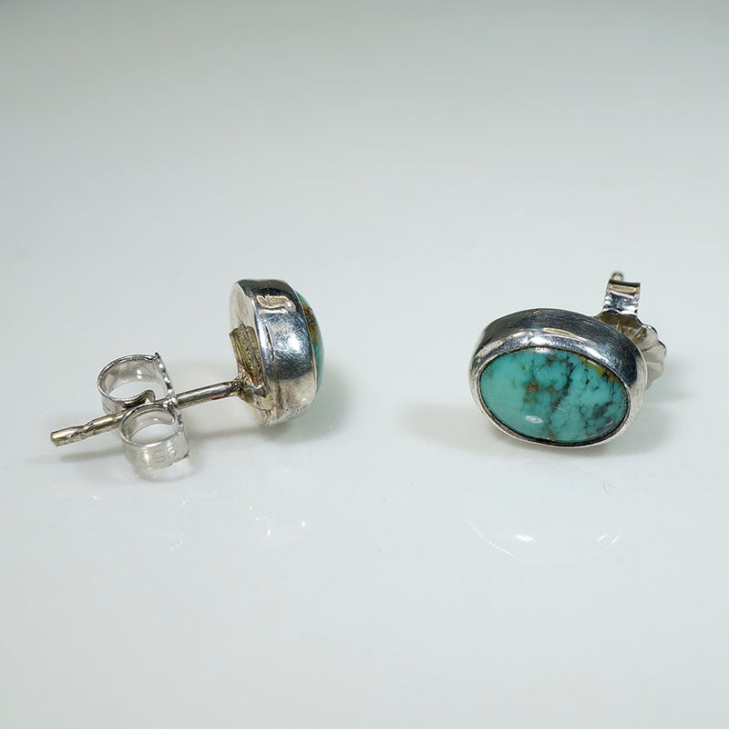 Vibrant Turquoise in Sterling Stud Earrings