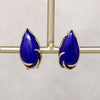 Lapis Teardrops in 14k Gold Omega Earrings