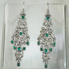 Elegant Rose Cut Diamond and Emerald Paste Earrings